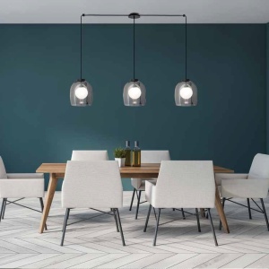 Lustra suspendata design modern Cindra fumuriu - Img 2