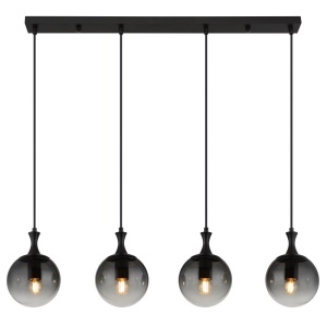 Lustra suspendata design modern DALTON 4L negru/fumuriu - Img 4