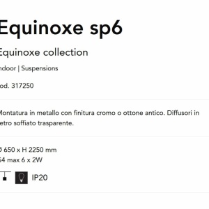 Lustra suspendata design modern Equinoxe sp6 crom/transparent - Img 3