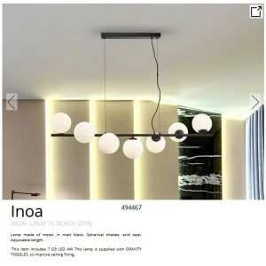 Lustra suspendata design modern Inoa negru/alb - Img 5