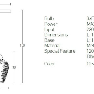 Lustra suspendata design modern Mingo negru, alama, transparent 64666 universul-luminii.ro