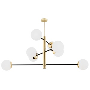 Lustra suspendata design modern minimalist CAMERON 8L negru/alama