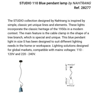 Lustra suspendata design modern Studio 110 albastru 161076 universul-luminii.ro