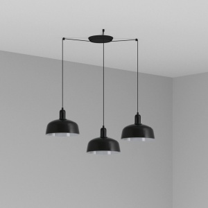 Lustra suspendata design modern TATAWIN M 3L, negru