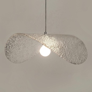 Lustra suspendata din sticla structurata Hat 80 transparent 161266 universul-luminii.ro
