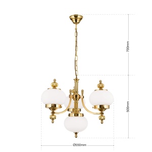Lustra suspendata eleganta stil clasic Nostalgie 4L alama lucios/opal 241436 universul-luminii.ro