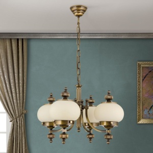 Lustra suspendata eleganta stil clasic Nostalgie 4L patina/ champagne 163656 universul-luminii.ro