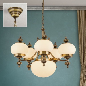 Lustra suspendata eleganta stil clasic Nostalgie 6L patina/ champagne 163686 universul-luminii.ro