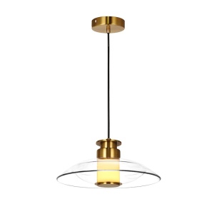 Lustra Suspendata LED, Ambientala, Sticla Transparenta, 10W, ZB-25141