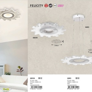 Lustra suspendata LED camera de zi, sufragerie, dormitor Felicity 6210 RX - Img 5