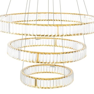 Lustra suspendata LED design ambiental Ring TRIPLES auriu - Img 12