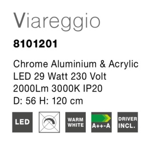 Lustra suspendata LED design modern Viarregio crom - Img 5