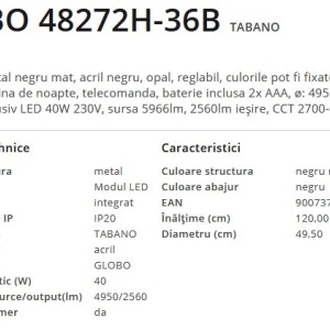 Lustra suspendata LED dimabila cu telecomanda design modern TABANO 179436 universul-luminii.ro
