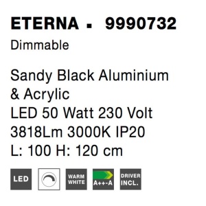 Lustra suspendata LED dimabila design modern ETERNA negru NVL-9990732 197436 universul-luminii.ro