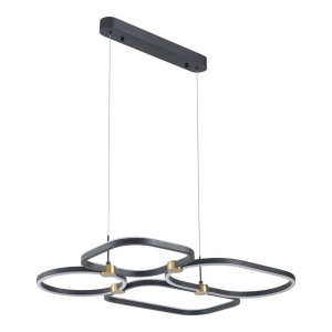 Lustra suspendata LED iluminat sus si jos POLA negru/ auriu - Img 2