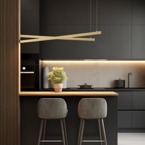 Lustra suspendata LED, Otel, Auriu, MIAMI 246116 universul-luminii.ro