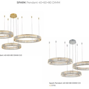 Lustra suspendata LED SPARK 40+60+80 DIMM GO 143646 universul-luminii.ro