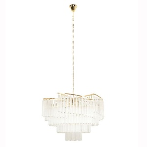 Lustra suspendata metal auriu si sticla LUMA 60 600106 universul-luminii.ro