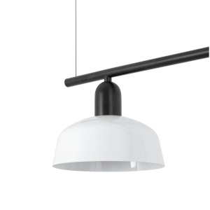 Lustra suspendata metal TATAWIN S 3L negru, alb - Img 2