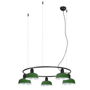 Lustra suspendata metal TATAWIN S 5L negru, verde