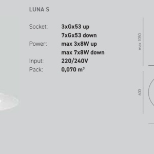 Lustra suspendata moderna Luna 60x72,5cm, alb sau gri 228296 universul-luminii.ro