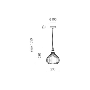 Lustra suspendata, Pendul CLEOFE ambra, alb, cobalt sau ecru - Img 5