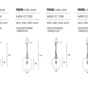 Lustra suspendata / Pendul design modern Honey Amber, 30cm P0299 MX 71706 universul-luminii.ro
