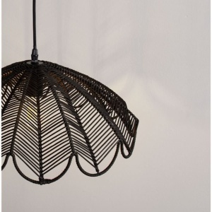 Lustra suspendata stil natural ratan negru FLARE - Img 5