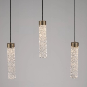 Lustra tavan cu pendule LED ZELON, alama antic - Img 7