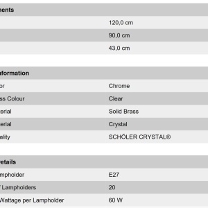 Lustra XXL aplicata cristal Schöler design de lux Sheraton 120x90cm, chrome 96416 universul-luminii.ro