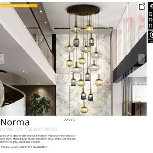 Lustra XXL casa scarii moderna dimabila cu 18 pendule Norma 214266 universul-luminii.ro
