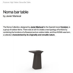 Masa de bar exterior / interior design modern premium MOMA BAR TABLE 45075A Vondom - Img 10