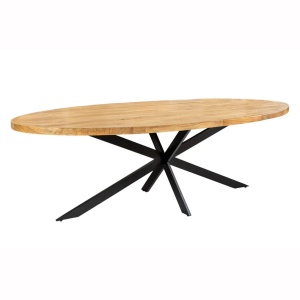 Masa de sufragerie ovala, Lemn de mango, Natur, GALAXIE 240cm