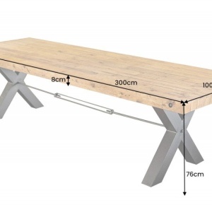 Masa design industrial Thor 300cm Pin maro vintage - Img 7