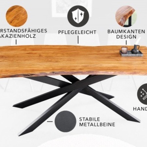 Masa design industrial vintage Mammut 200cm, salcam - Img 3