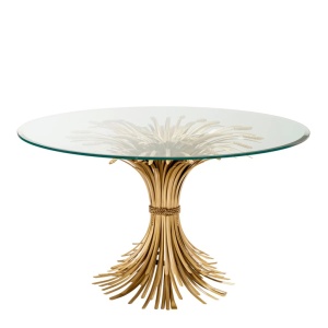 Masa design LUX Bonheur diam.130cm auriu finisaj antic 112128 HZ