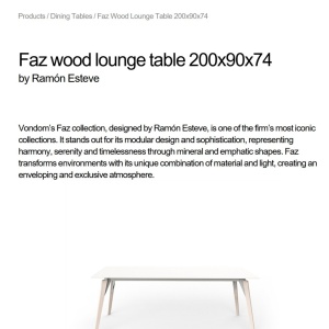 Masa design modern premium FAZ WOOD, 200x100cm 54308 - Img 6