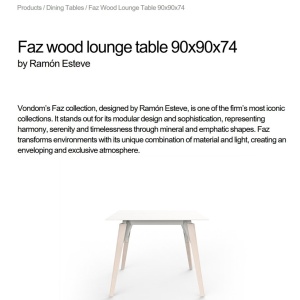 Masa design modern premium FAZ WOOD, 90x90cm - Img 6