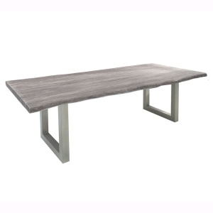 Masa din lemn design industrial style Mammut 200cm otel/ salcam gri, A-37240 VC