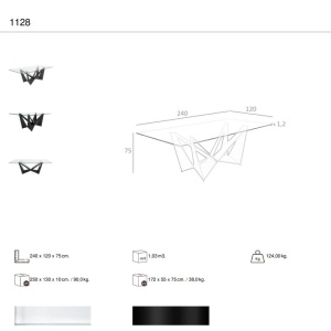 Masa dining design LUX Rectangular Black Steel 200x95cm - Img 8