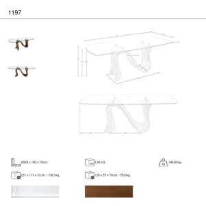 Masa dining design LUX Walnut 220x100cm - Img 8