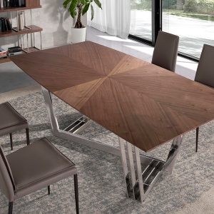 Masa dining eleganta design LUX Walnut Veneered 220x110cm - Img 5