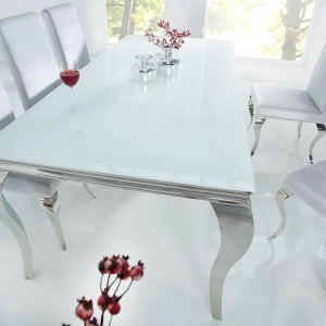 Masa Dining Eleganta, Sticla, Alb, Modern Barock 180cm - Img 9