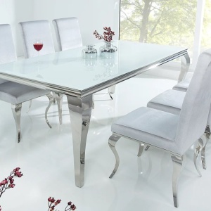 Masa Dining Eleganta, Sticla, Alb, Modern Barock 200cm - Img 7
