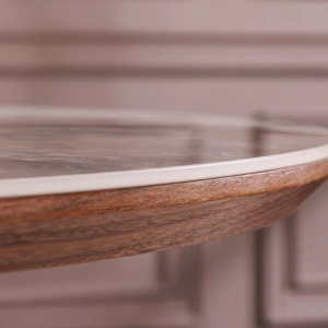 Masa extensibila, Ceramica, Furnir nuc, UNIQUE 160-200cm - Img 6