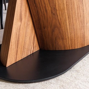 Masa extensibila ceramica gri taupe, furnir lemn de nuc ELEMENTS 180-260cm - Img 4