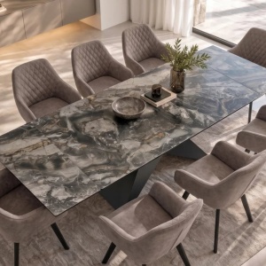 Masa Extensibila cu Blat Ceramic Taupe, DIAMOND 180-260cm - Img 5