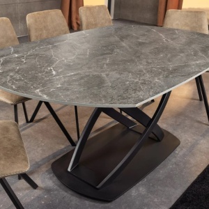 Masa extensibila cu design prin rotire Inception 130-190cm antracit - Img 4