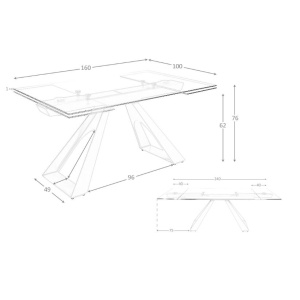 Masa extensibila deosebita design LUX Glass 160-240x100cm - Img 11