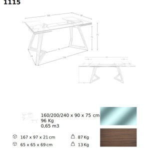 Masa extensibila deosebita design LUX Glass 160-240x90cm - Img 4